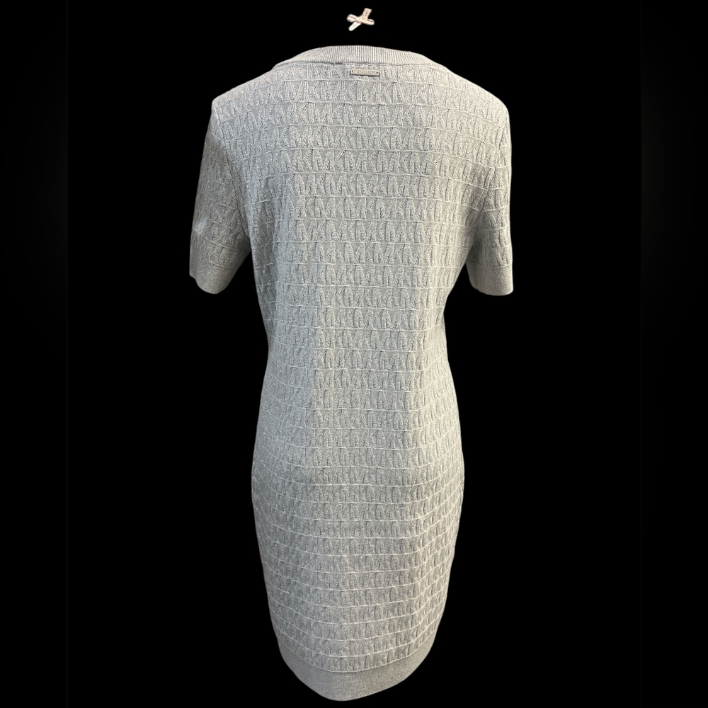 NWOT Michael Kors Grey Metallic Knit Dress - Picture 5 of 8